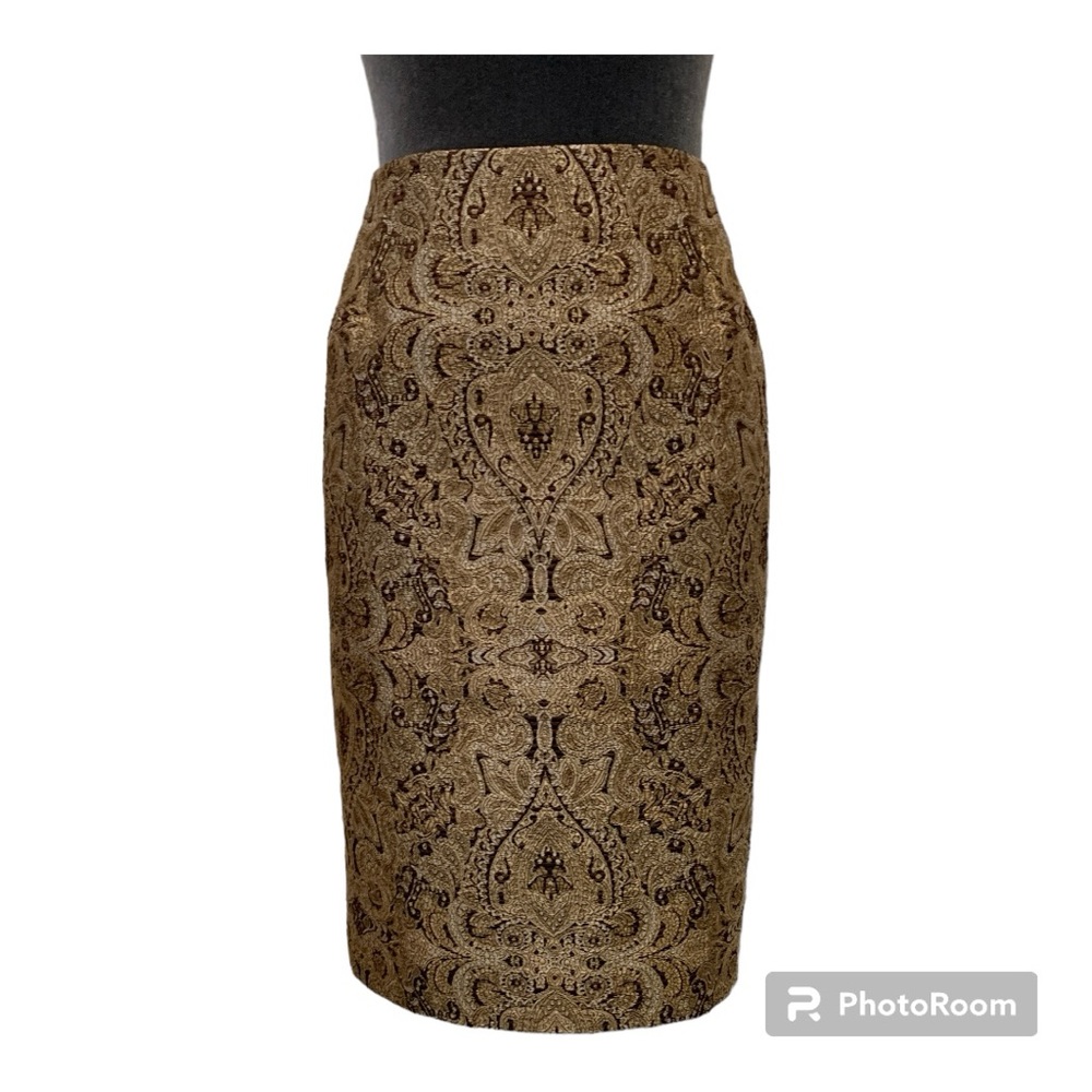 Beautiful Gold And Brown Pencil Skirt by Dressbarn. SZ14